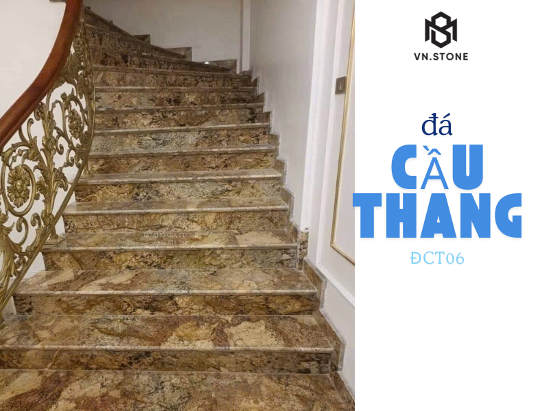 Đá cầu thang ĐCT06 4 - Tổng Kho Đá Đặc điểm nổi bật của ĐCT06: Đá granite vân da báo sang trọng độc bản