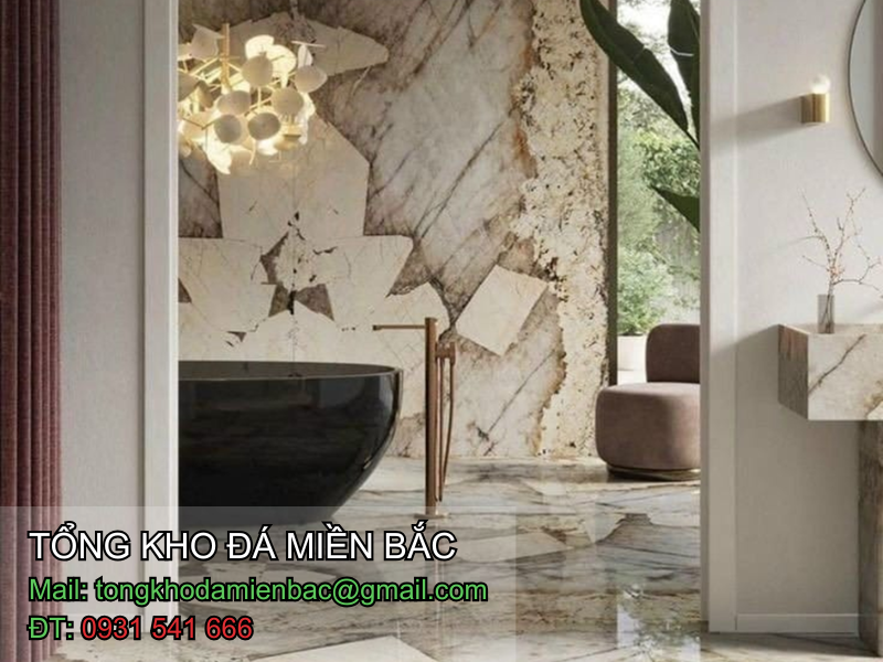 đá ốp tường phòng khách