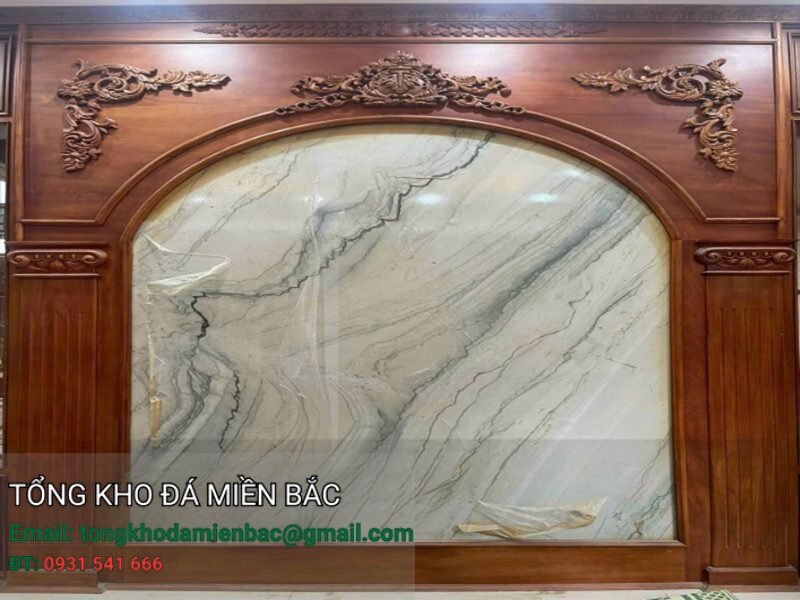 đá ốp tường phòng khách 