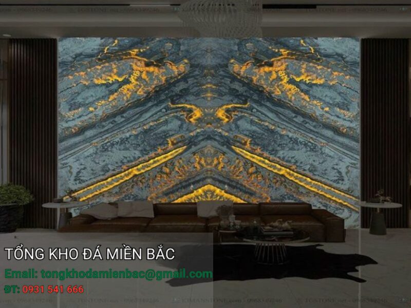 đá ốp tường phòng khách