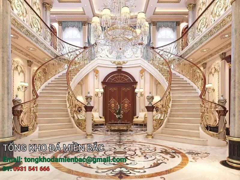 mẫu cầu thang đẹp cho nhà biệt thự 
