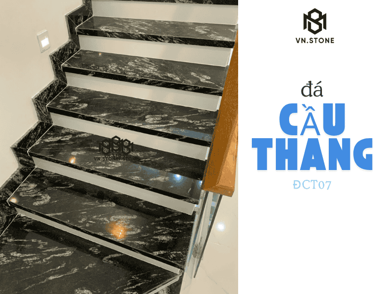 Mẫu cầu thang đá Titanium gold Granite 1 - Tổng Kho Đá Đặc điểm nổi bật của đá cầu thang Titanium Gold Granite
