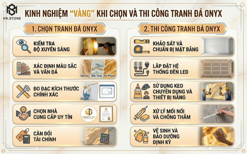 Tranh đá xuyên sáng Onyx sang trọng mang vẻ đẹp như một tác phẩm nghệ thuật