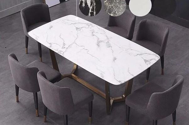 Mẫu bàn ăn granite trắng vân mây, điểm sáng cho không gian căn bếp ăn