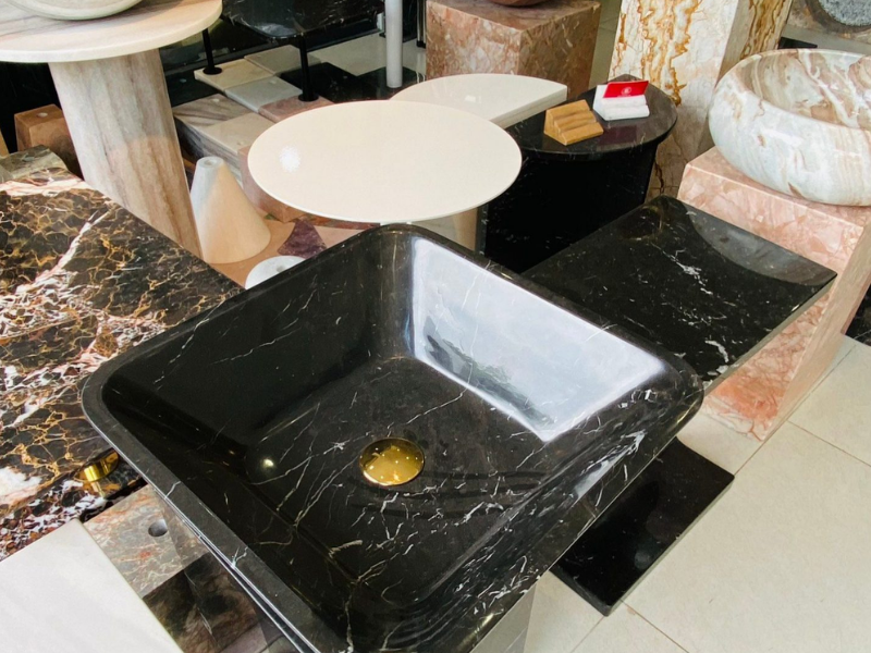 chau lavabo da vuong vat den - Tổng Kho Đá