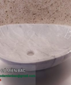 chậu lavabo đá marble trắng ý