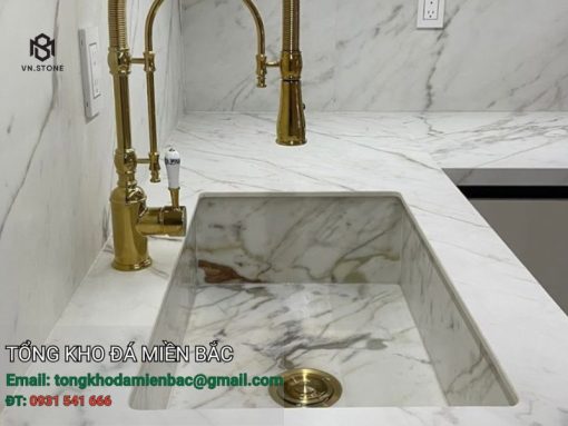 chậu lavabo đá marble trắng ý