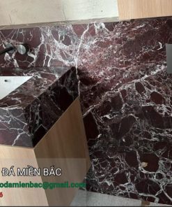 đá Marble đỏ màng nhện ốp cầu thang