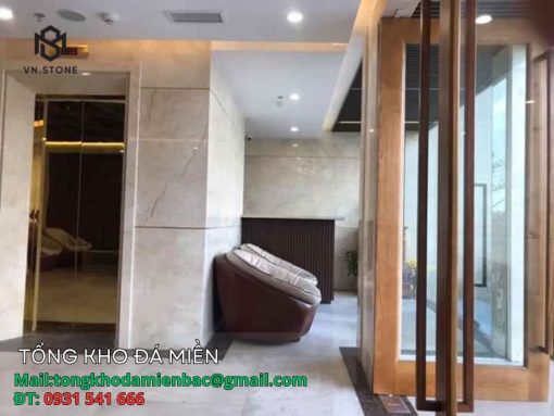 Đá marble rosa light ốp thang máy