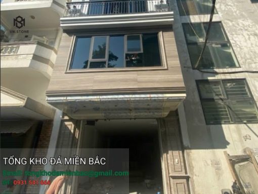 đá marble ốp mặt tiền màu vân xám gỗ