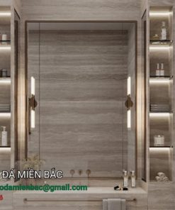 đá marble ốp mặt tiền màu vân xám gỗ