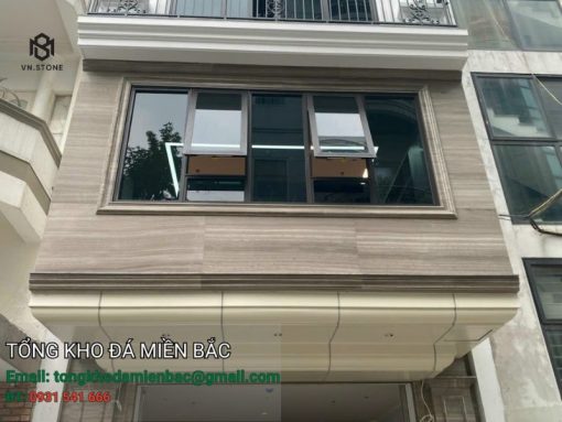 đá marble ốp mặt tiền màu vân xám gỗ