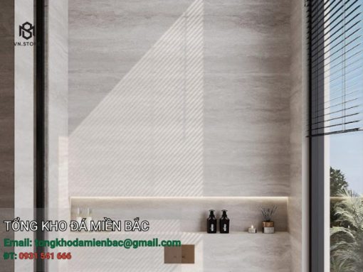 đá marble ốp mặt tiền màu vân xám gỗ