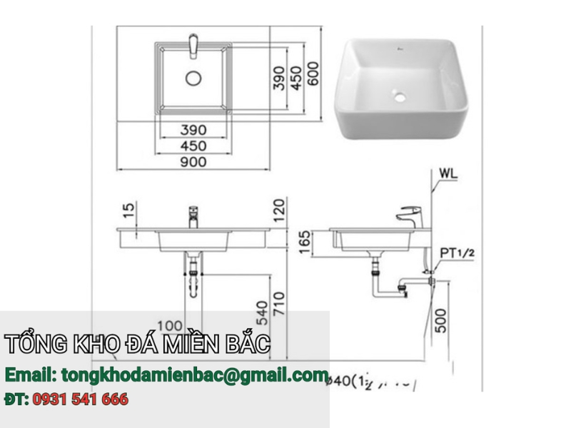 [GÓC TƯ VẤN] Kích thước bàn đá lavabo