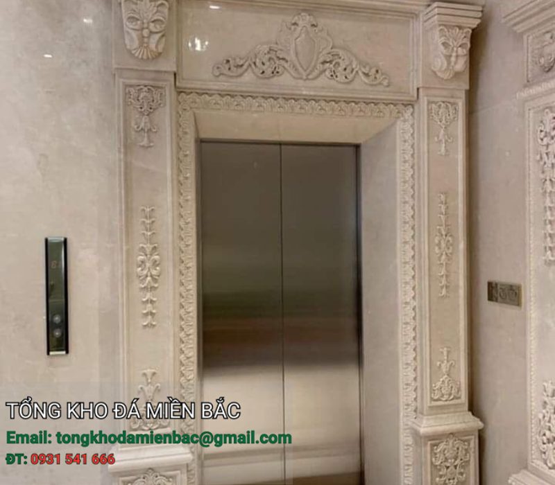 đá ốp thang máy khách sạn 