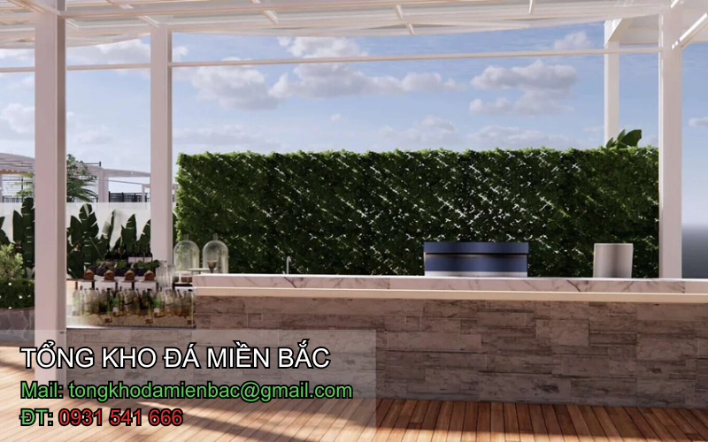 đá tự nhiên ốp quán cà phê 