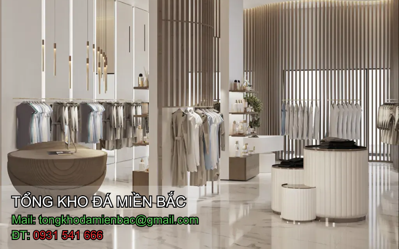 đá tự nhiên ốp showroom 