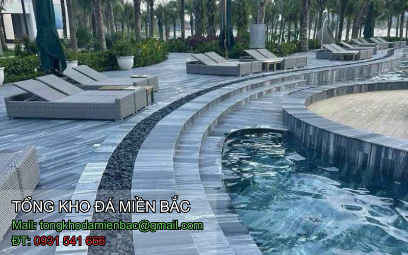 Kinh nghiệm chọn đá ốp lát bể bơi chống trơn trượt, an toàn và thẩm mỹ