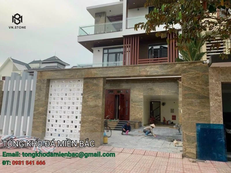 Đá ốp mặt tiền tự nhiên đẹp - bền - sang cho nhà phố, biệt thự 2 - Tổng Kho Đá đá ốp mặt tiền tự nhiên