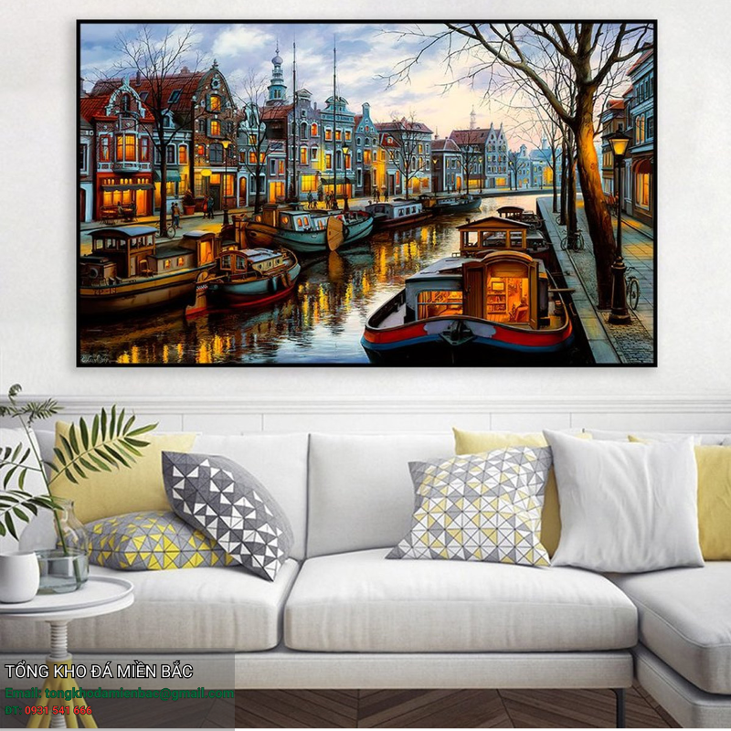 So sánh tranh đá tự nhiên và tranh sơn dầu. Nên chọn loại nào cho không gian sống hiện đại? 4 - Tổng Kho Đá so sánh tranh đá tự nhiên và tranh sơn dầu