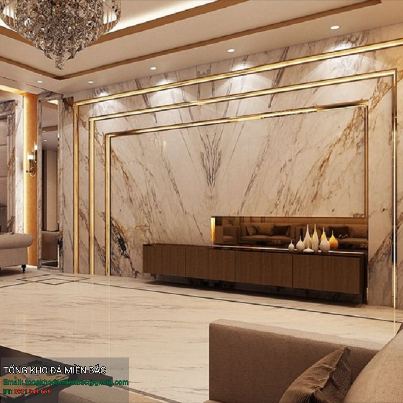 Vách Tivi Ốp Đá Cao Cấp