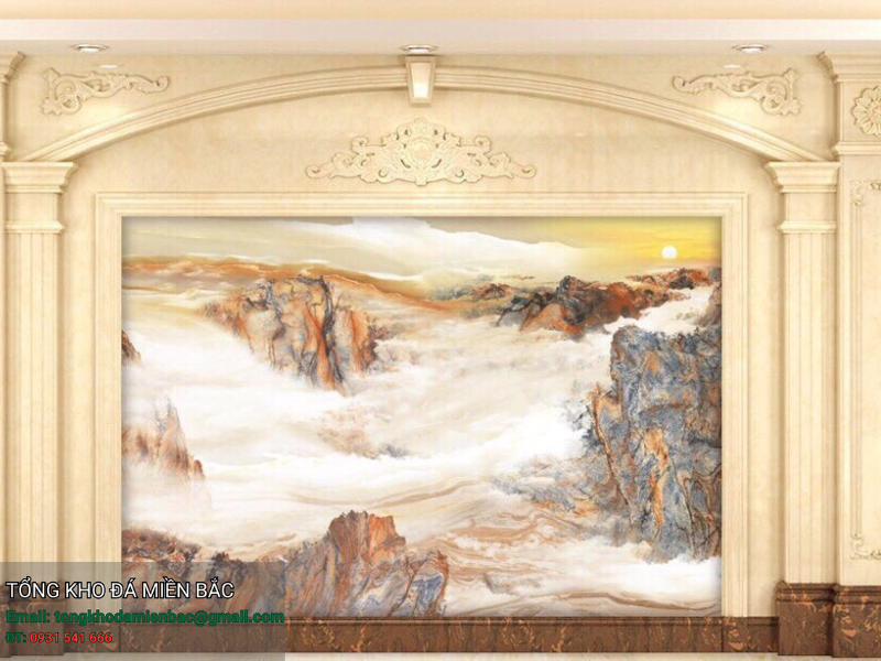Vách Tivi Ốp Đá Cao Cấp