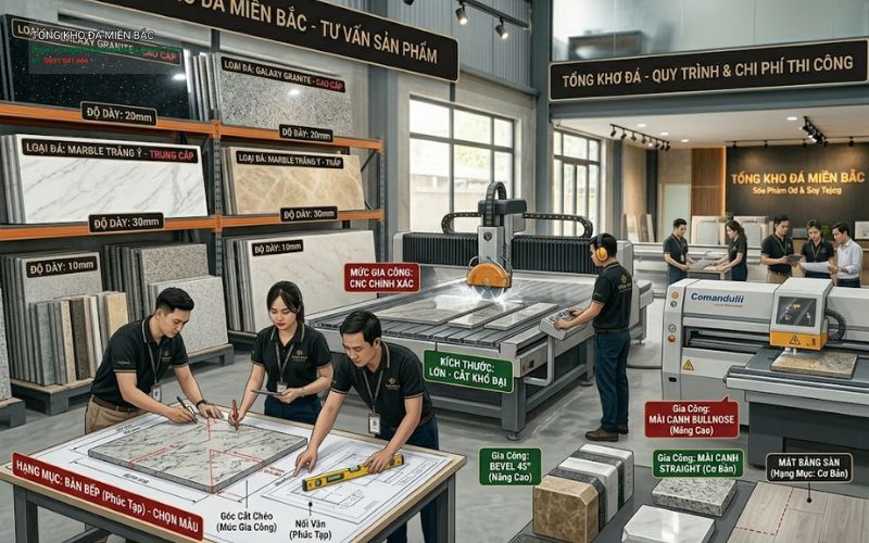 Bảng báo giá thi công mới nhất cho đá tự nhiên, tham khảo dễ hiểu