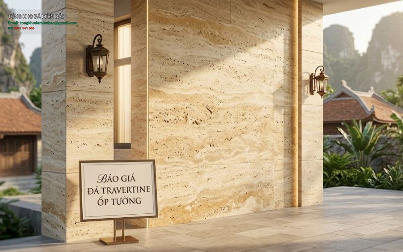 báo giá đá travertine ốp tường