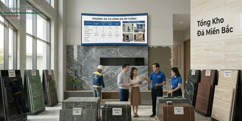 cung cấp và thi công đá ốp tường