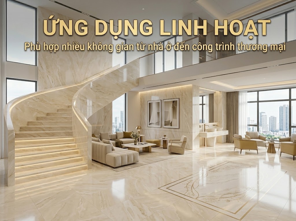 Ứng dụng thực tế của đá marble trong từng không gian