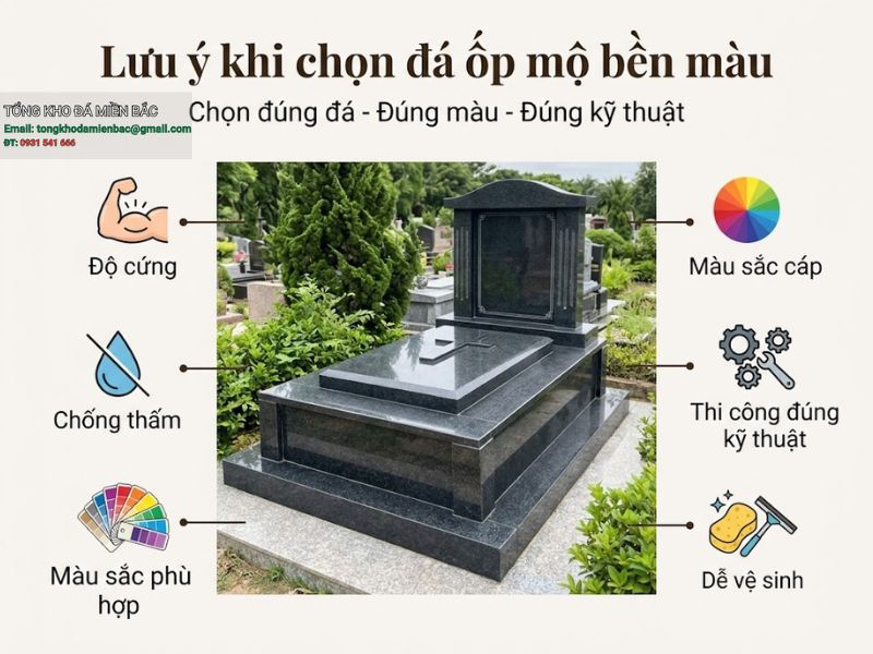 Kinh nghiệm chọn đá ốp mộ bền màu đẹp lâu dài