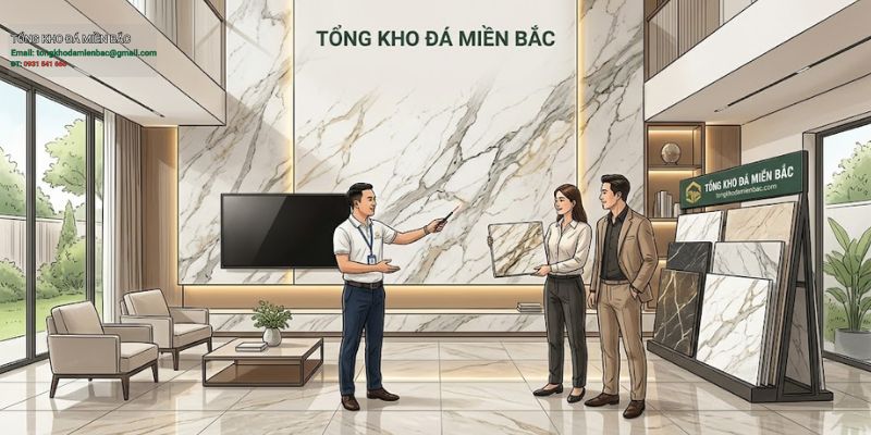 Mẫu đá ốp vách tivi thông tầng đẹp, sang, dễ chọn thực tế 4 - Tổng Kho Đá Mẫu đá ốp vách tivi thông tầng