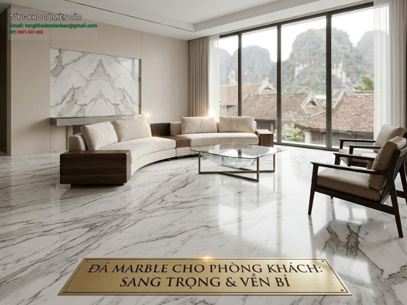 Nên dùng đá nào cho phòng khách đẹp, sang và bền?