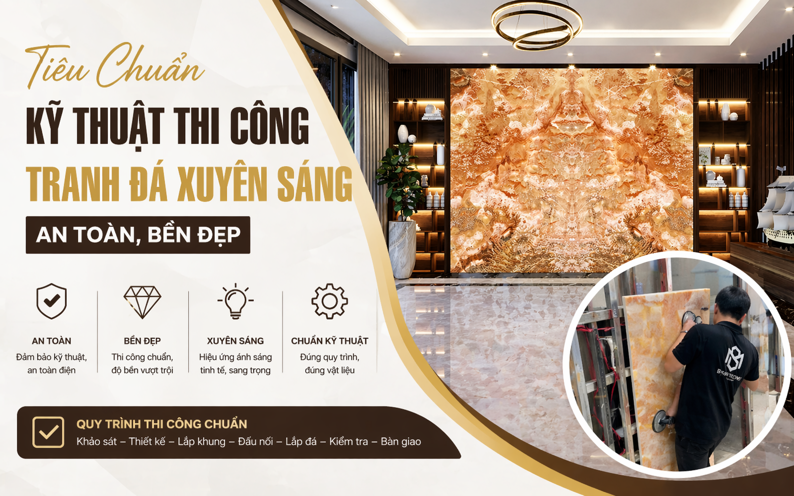 Tranh Đá Xuyên Sáng Onyx