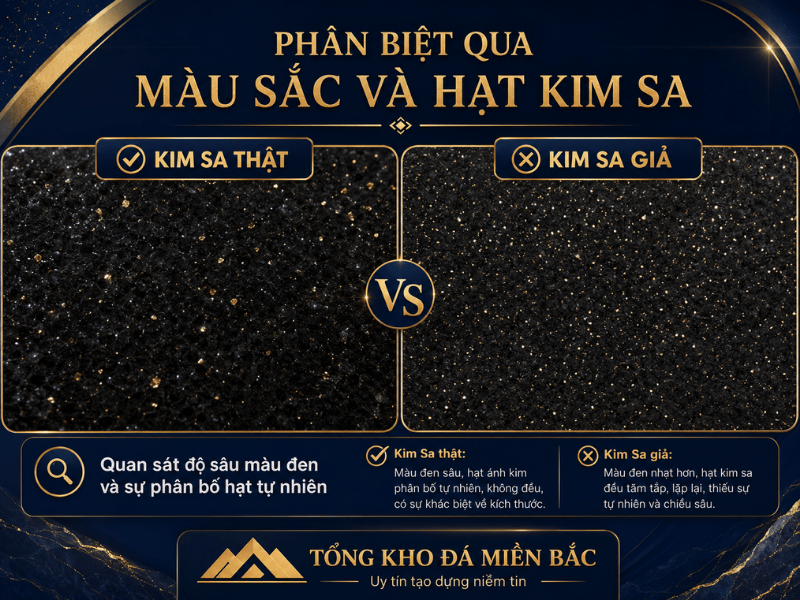 Cách phân biệt đá Kim Sa thật và giả chính xác