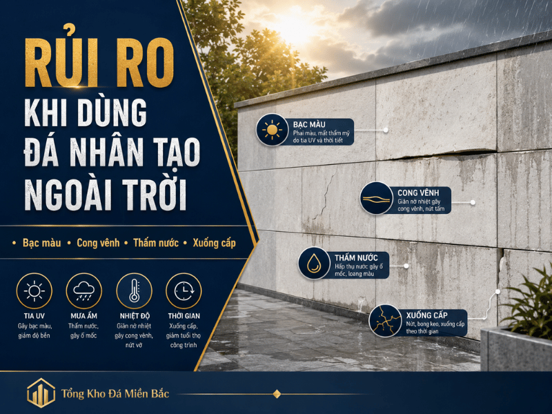 Có nên dùng đá nhân tạo ngoài trời không? 1 - Tổng Kho Đá Có nên dùng đá nhân tạo ngoài trời không?
