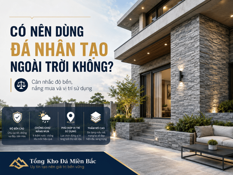 Có nên dùng đá nhân tạo ngoài trời không?