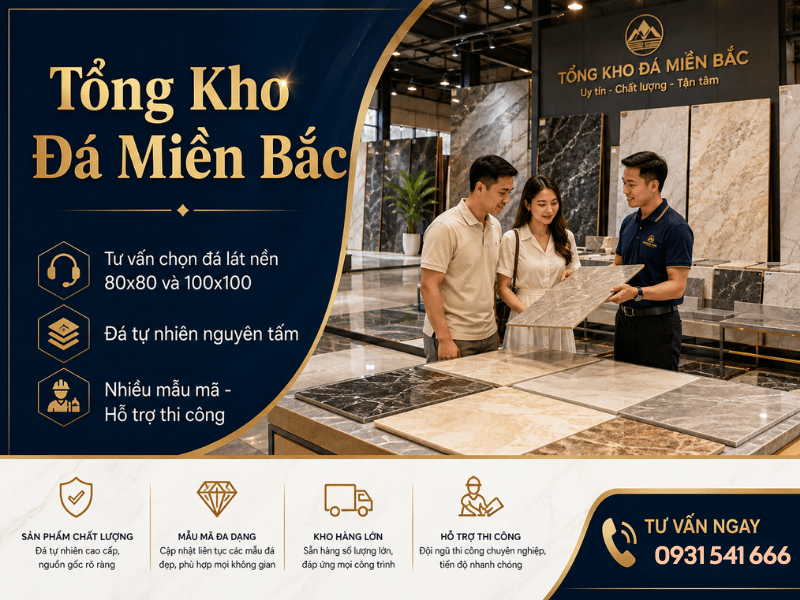 Đá lát nền 80x80 hay 100x100 đẹp hơn? Tư vấn chọn kích thước phù hợp