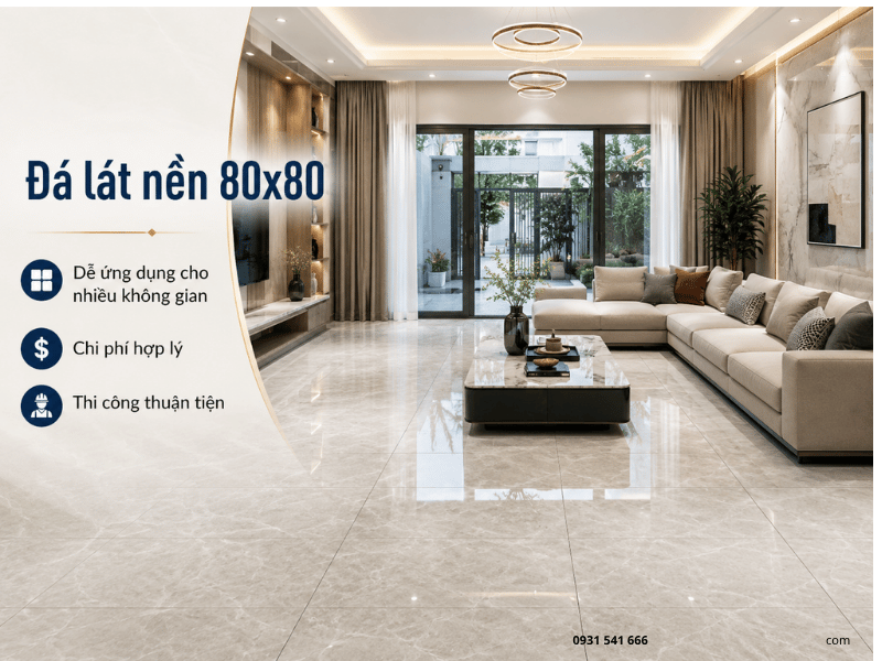 Đá lát nền 80x80 hay 100x100 đẹp hơn? Tư vấn chọn kích thước phù hợp