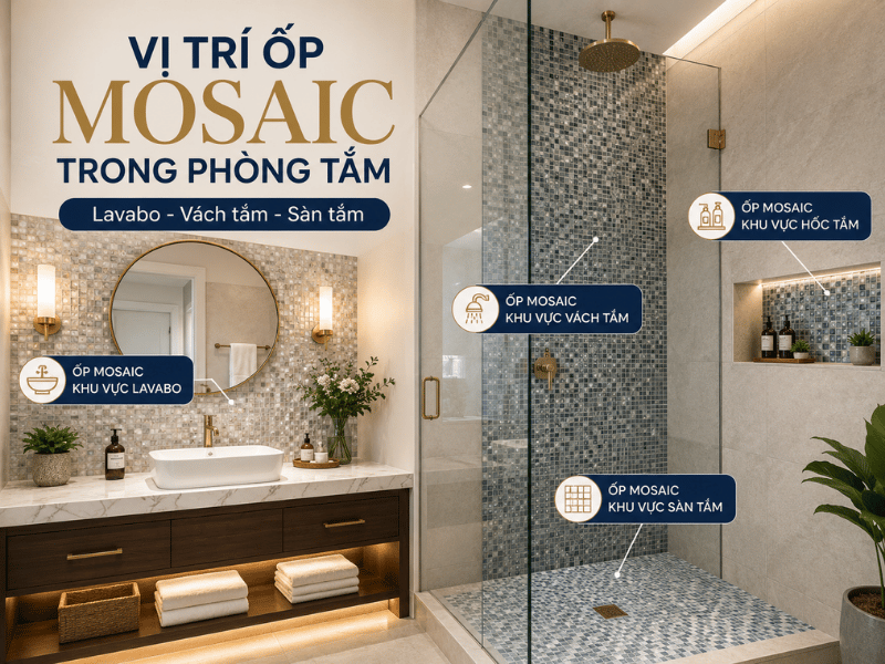 Đá mosaic ốp phòng tắm đẹp, sang trọng và bền bỉ 3 - Tổng Kho Đá Đá mosaic ốp phòng tắm đẹp, sang trọng và bền bỉ