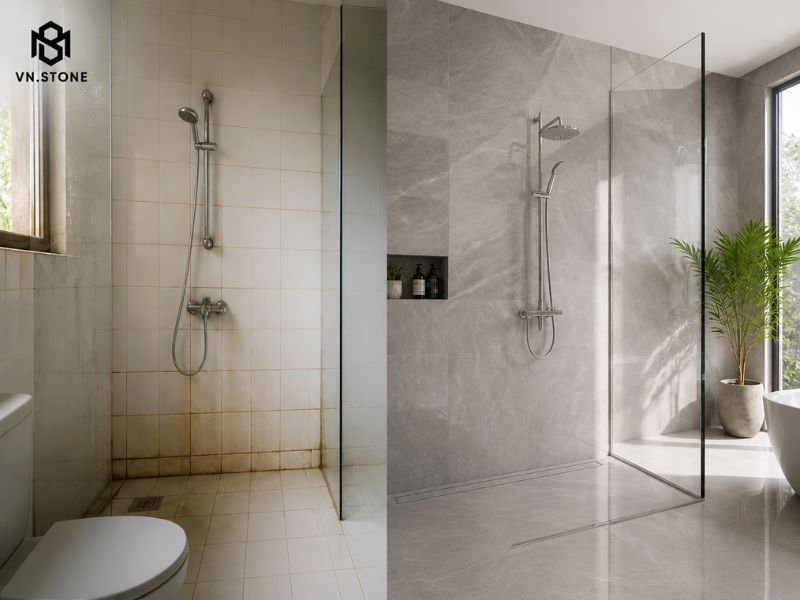 Đá ốp vách tắm đứng: Bảng giá & 55 Mẫu đẹp nhất 2026 1 - Tổng Kho Đá đá ốp vách tắm đứng