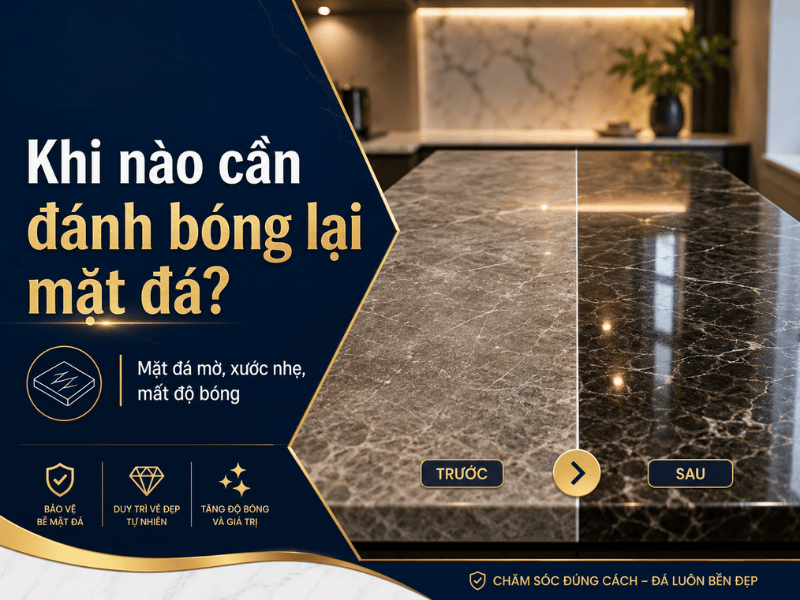 Hướng dẫn đánh bóng lại mặt đá nhiều năm sử dụng đúng cách 1 - Tổng Kho Đá Hướng dẫn đánh bóng lại mặt đá nhiều năm sử dụng đúng cách
