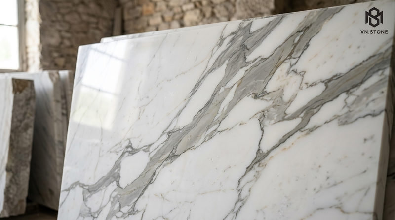 Đá Marble Calacatta: Bảng Giá 2026 & Mẫu Đẹp Nhất 1 - Tổng Kho Đá Đá Marble Calacatta Là Gì? Nguồn Gốc Và Đặc Điểm Nhận Diện