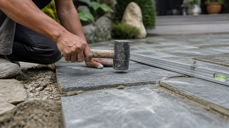 Đá lát sân vườn ngoài trời: Chọn mẫu & báo giá chuẩn 5 - Tổng Kho Đá Hướng dẫn thi công chuẩn và mẹo ngăn rêu mốc cho đá lát ngoài trời