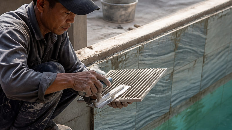 Báo giá đá lát bể bơi tự nhiên chống trơn mới nhất 5 - Tổng Kho Đá Kinh nghiệm thi công đá lát bể bơi và mẹo chống rêu mốc