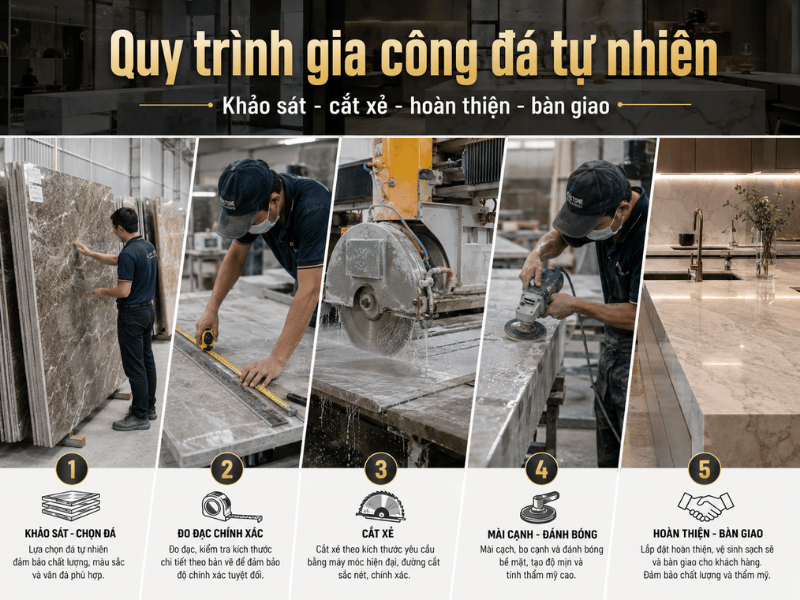 Tìm xưởng gia công đá tự nhiên theo yêu cầu uy tín