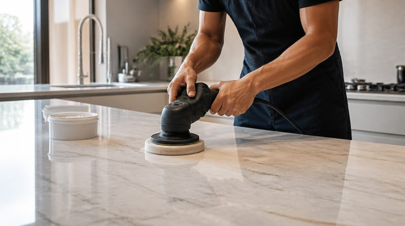 Cách đánh bóng đá marble bị xỉn màu sáng bóng như mới đơn giản tại nhà 3 - Tổng Kho Đá Hướng dẫn cách đánh bóng đá marble bị xỉn màu tại nhà