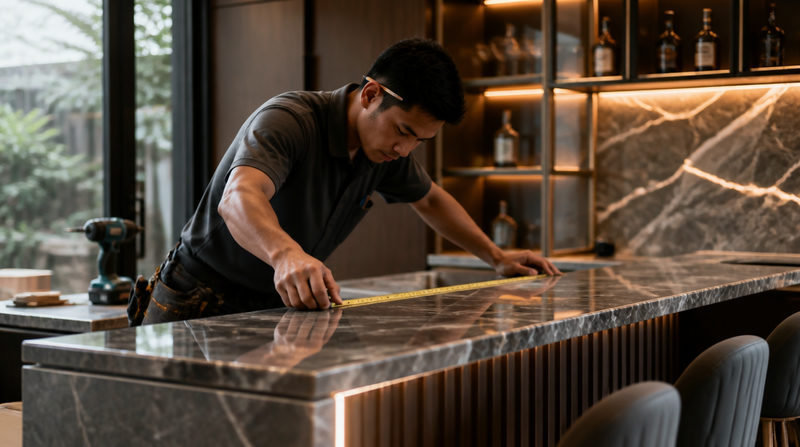 Chi phí thi công quầy bar mặt đá trọn gói khoảng bao nhiêu?
