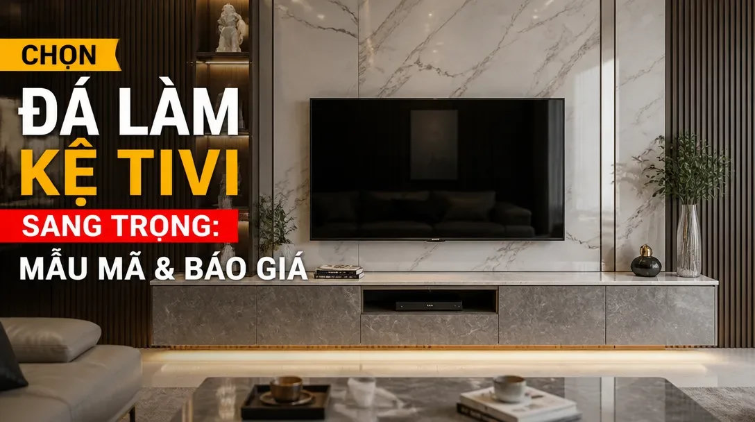 Chọn đá làm kệ tivi sang trọng: Mẫu mã & báo giá
