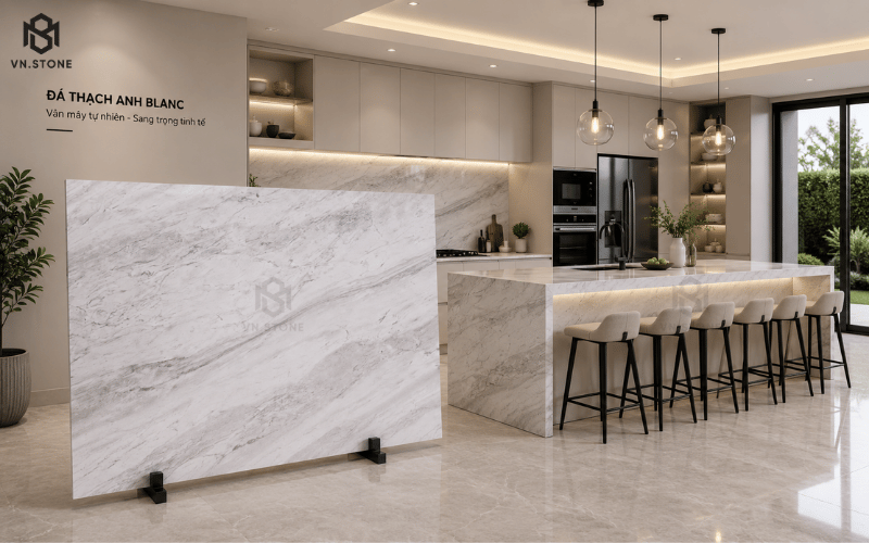 Đá nung kết làm bàn bếp Calacatta Gold